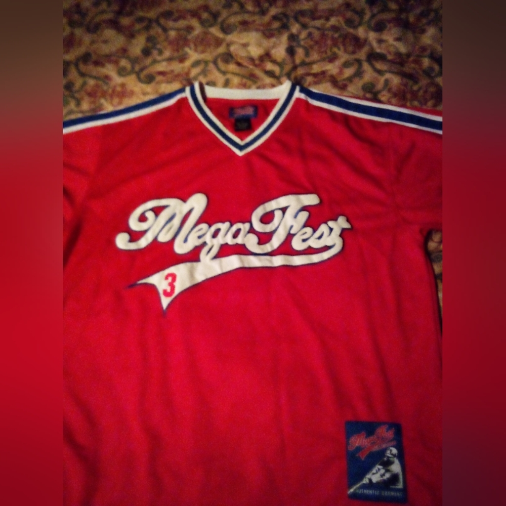 Vintage Mega Fest Collection Baseball Jersey #3 Men's L Red